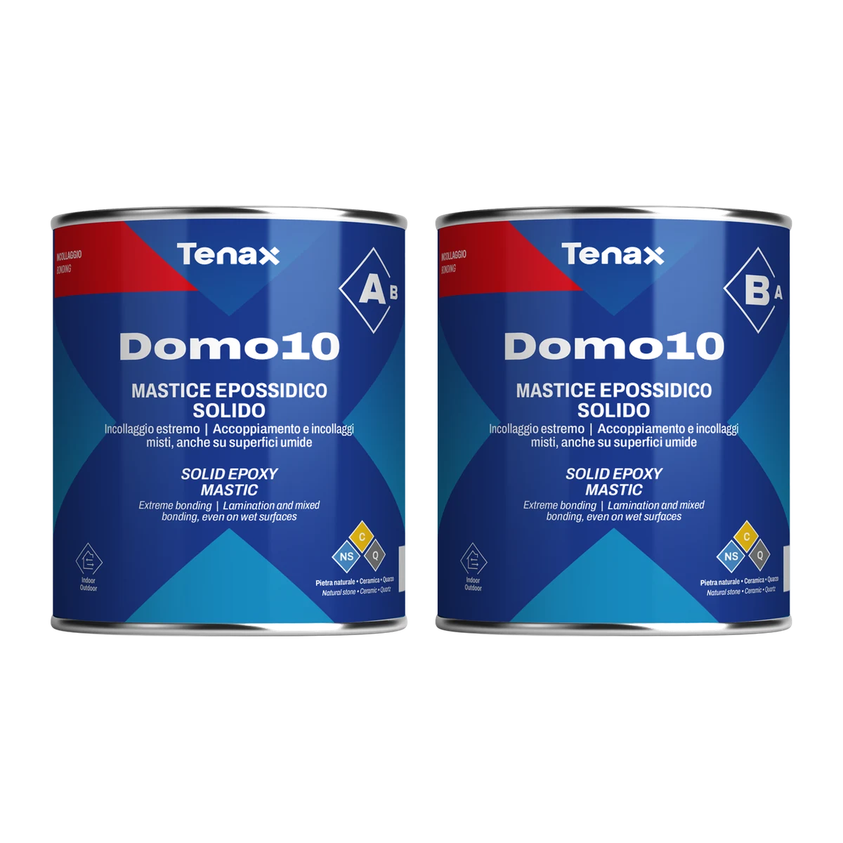 Епоксидний клей Tenax Domo-10 A+B 2 л, білий для каменю