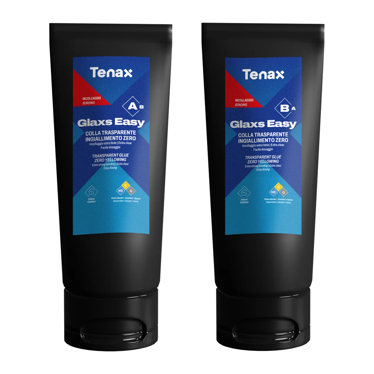 Прозорий клей Tenax Glaxs Easy A+B 0,6 л для каменю