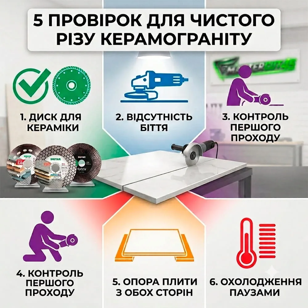 Резка керамогранита компактным алмазным диском