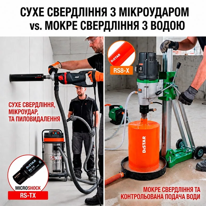 Суха алмазна коронка Distar RS-TX для бетону