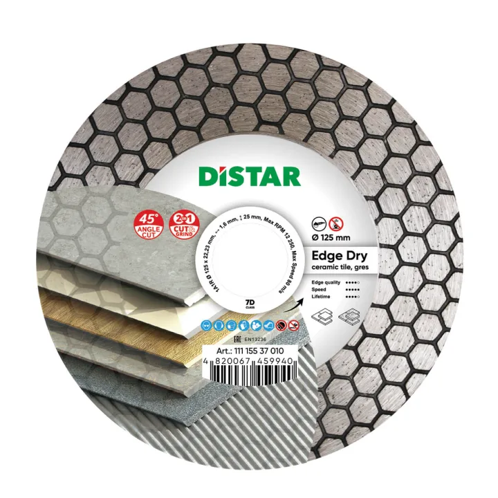 Алмазний диск Distar Edge Dry 125 мм для різу під 45